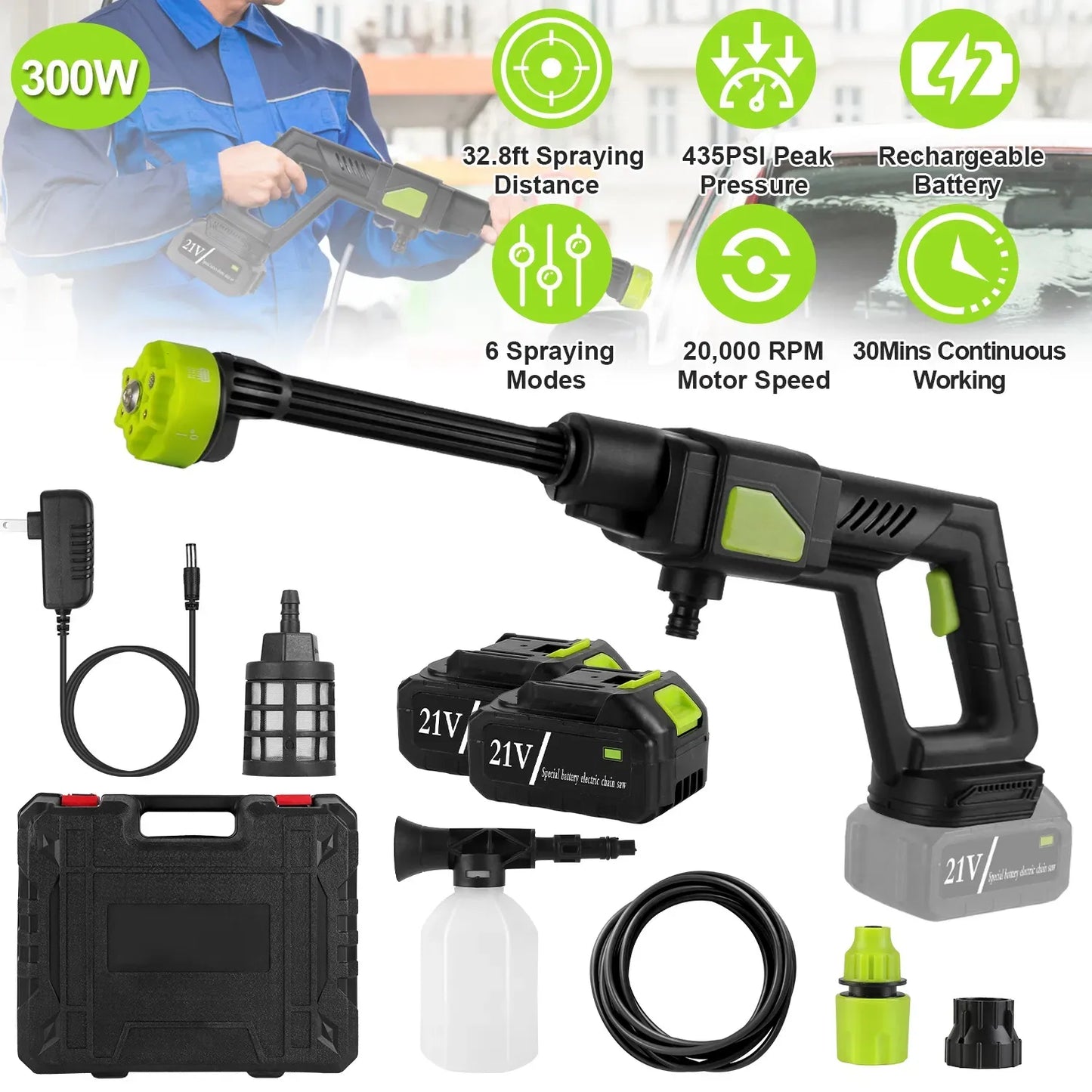 JetMax™ 435PSI Cordless Pressure Washer