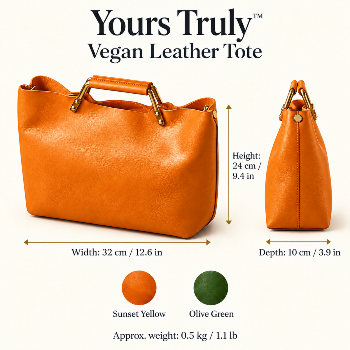 Yours Truly™ Vegan Leather Tote