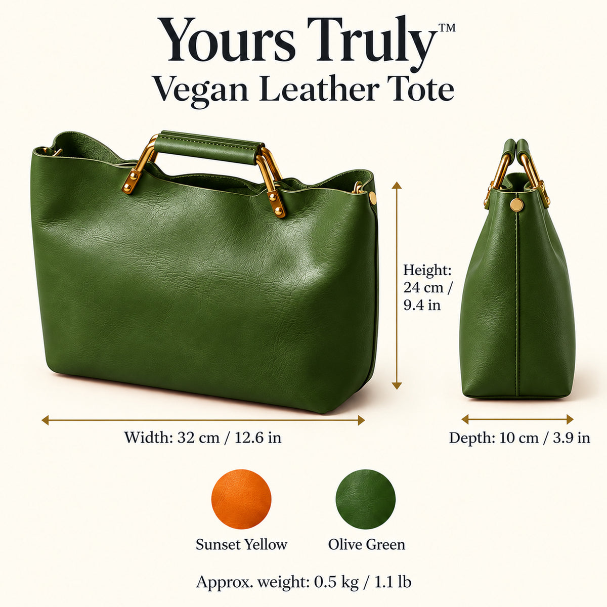 Yours Truly™ Vegan Leather Tote